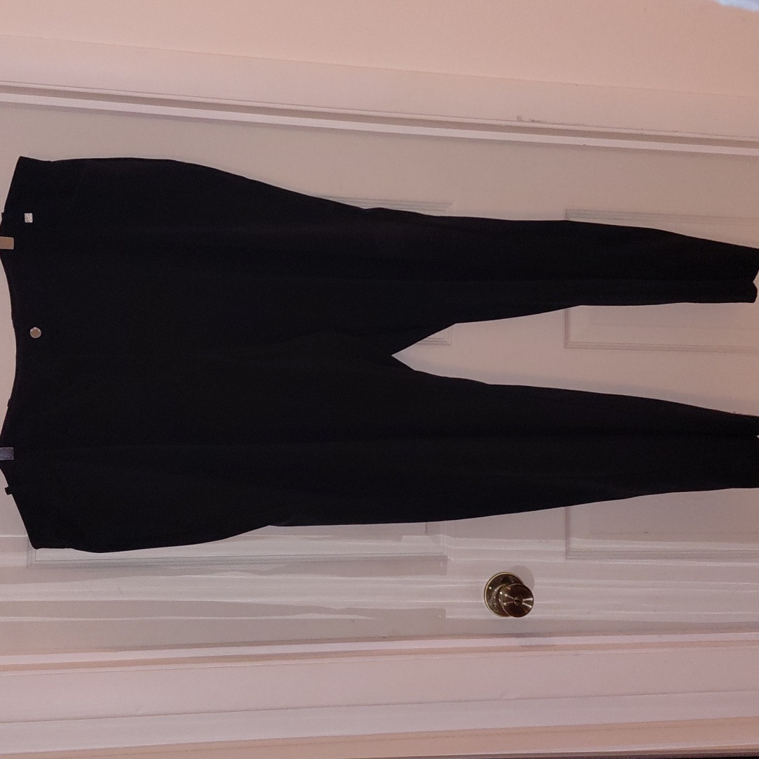 Guc Calvin Klein Black Pants 20w 3 Pockets Button Hook Zip Close